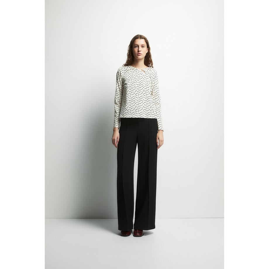 Sfera T-Shirt à Manches Longues Regular Fit à Pois avec Détail Anneau  