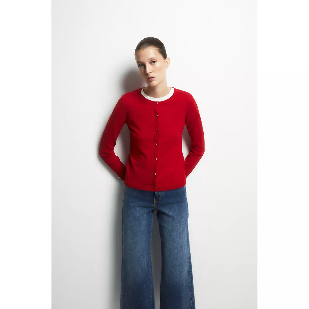 Sfera - Cardigan, für Damen, Rot, Größe XXL