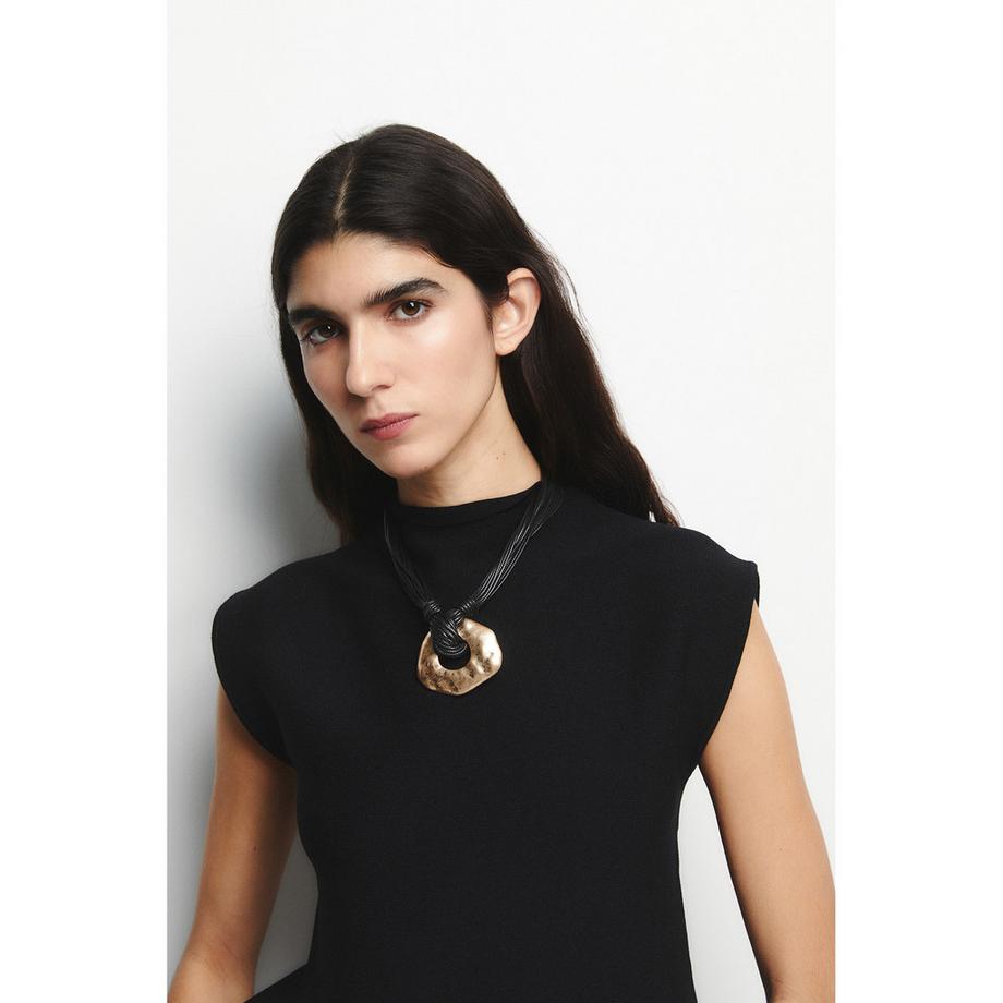 Sfera Peplum Top Kurzarm Stehkragen  