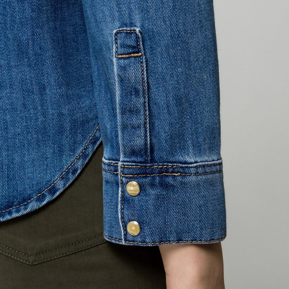 Manor Woman Jeans Langarmhemd  