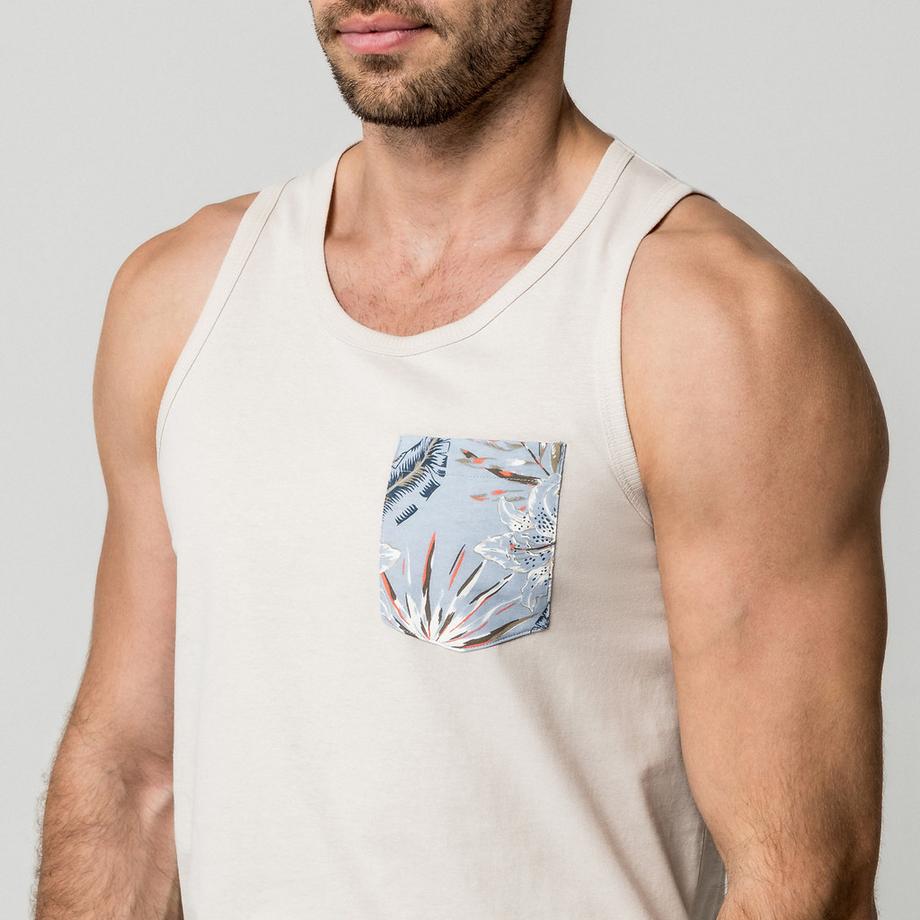 JACK & JONES Tanktop mit gemusterter Brusttasche  