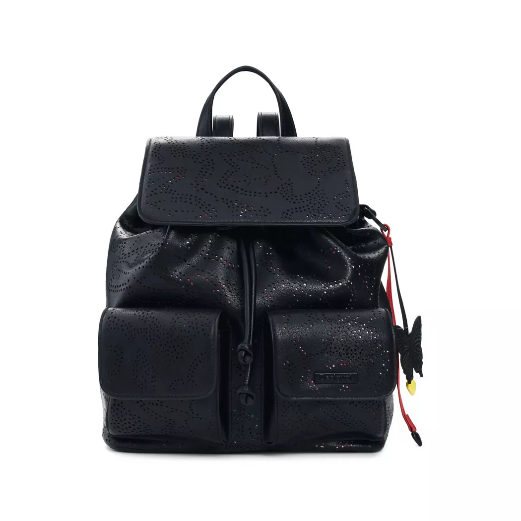 Desigual Sac à dos moyen brodé avec charms BLACK U female 9
