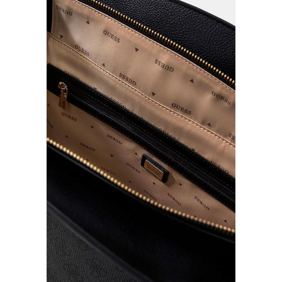 GUESS Lindsey Tote-Bag mit Logodruck und Goldbeschlägen  