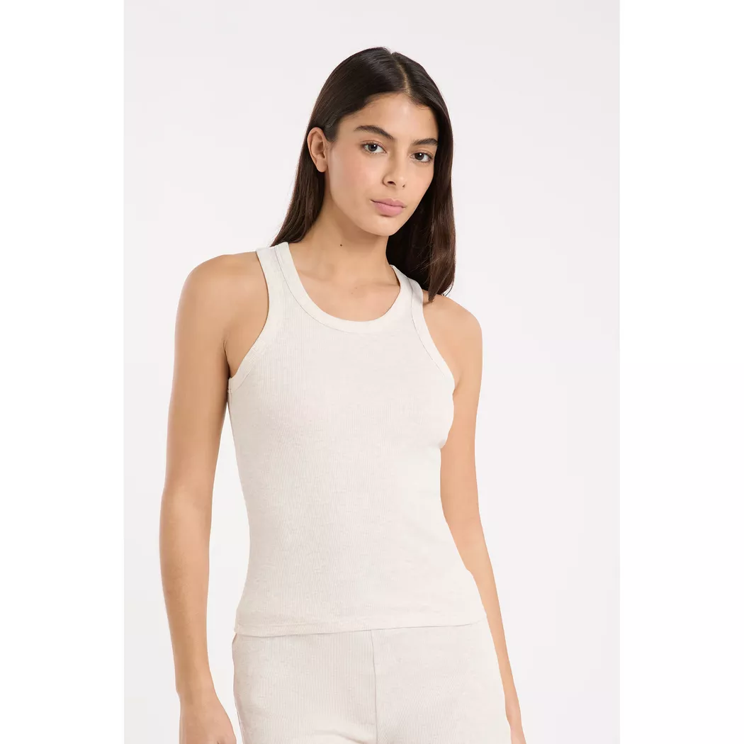 Etam Regular Fit Tank Top Beige M