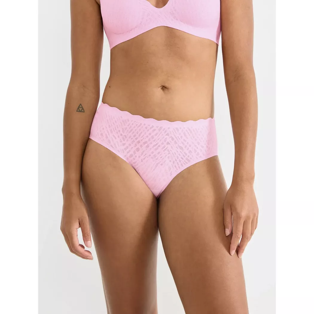 Hipster SLOGGI "ZERO Feel Bliss Hipster", Damen, Gr. XL, floral pink, Spitze, Obermaterial: 76% Polyamid, 24% Elasthan, unifarben, körpernah, Unterhosen, unsichtbar mit Spitzenoptik