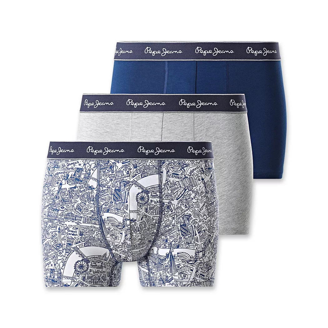 Pepe Jeans Boxers Pmu100006 Trunk 3 Unités Regal Blue L Homme 2