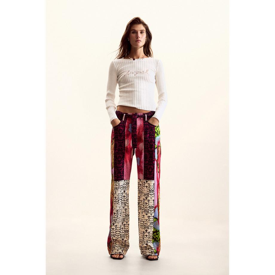 Desigual Pantaloni a gamba larga patchwork  