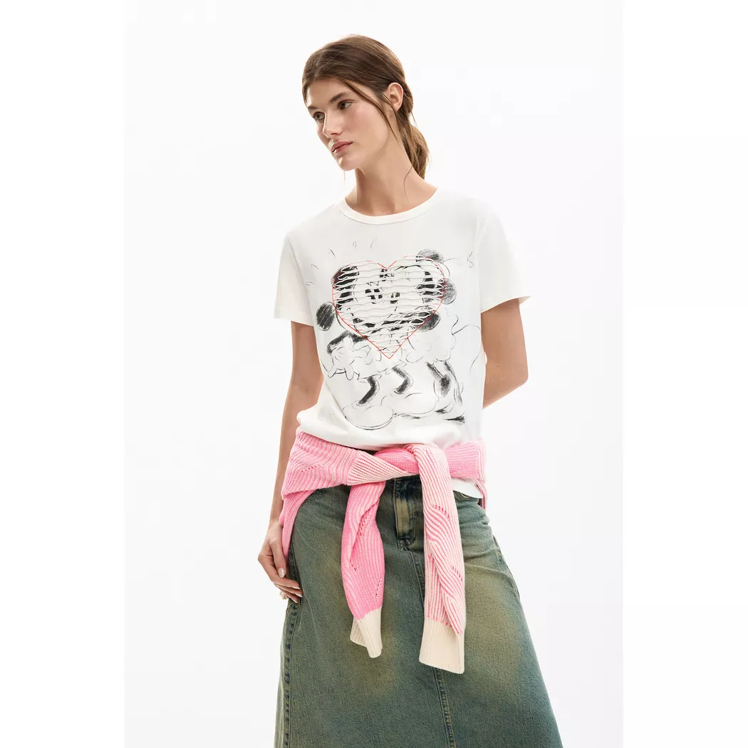 Desigual T-shirt logo maille WHITE XL female 3