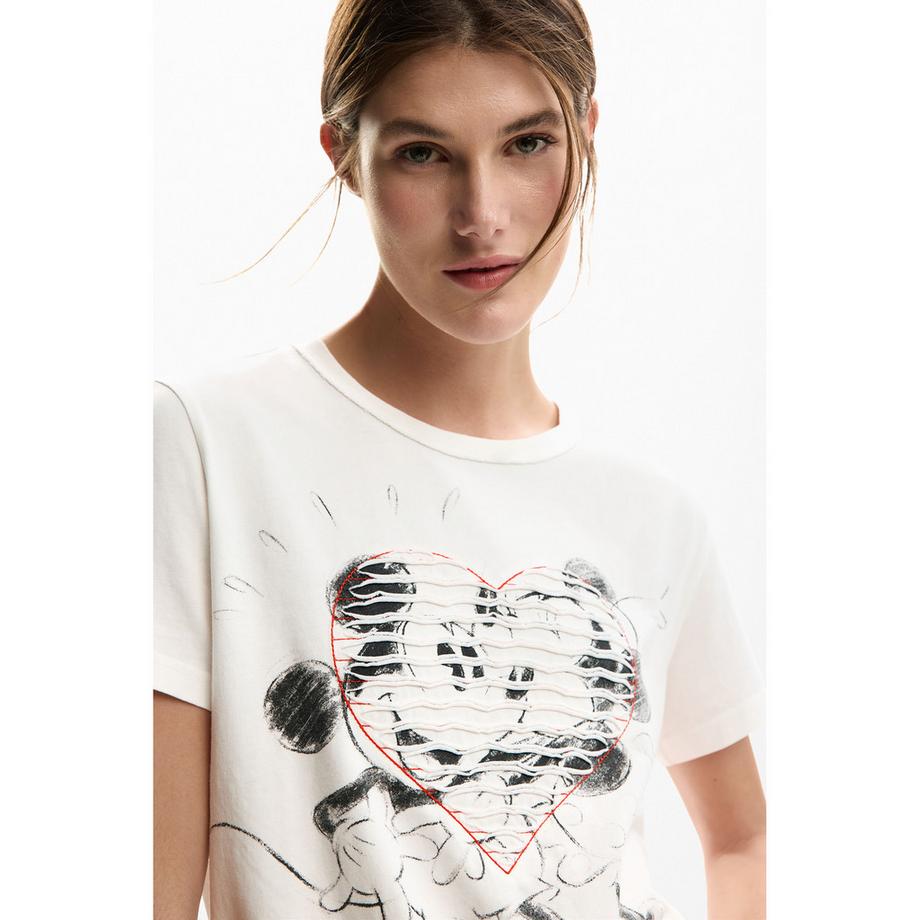 Desigual T-Shirt Stampa Cuore Topolino  