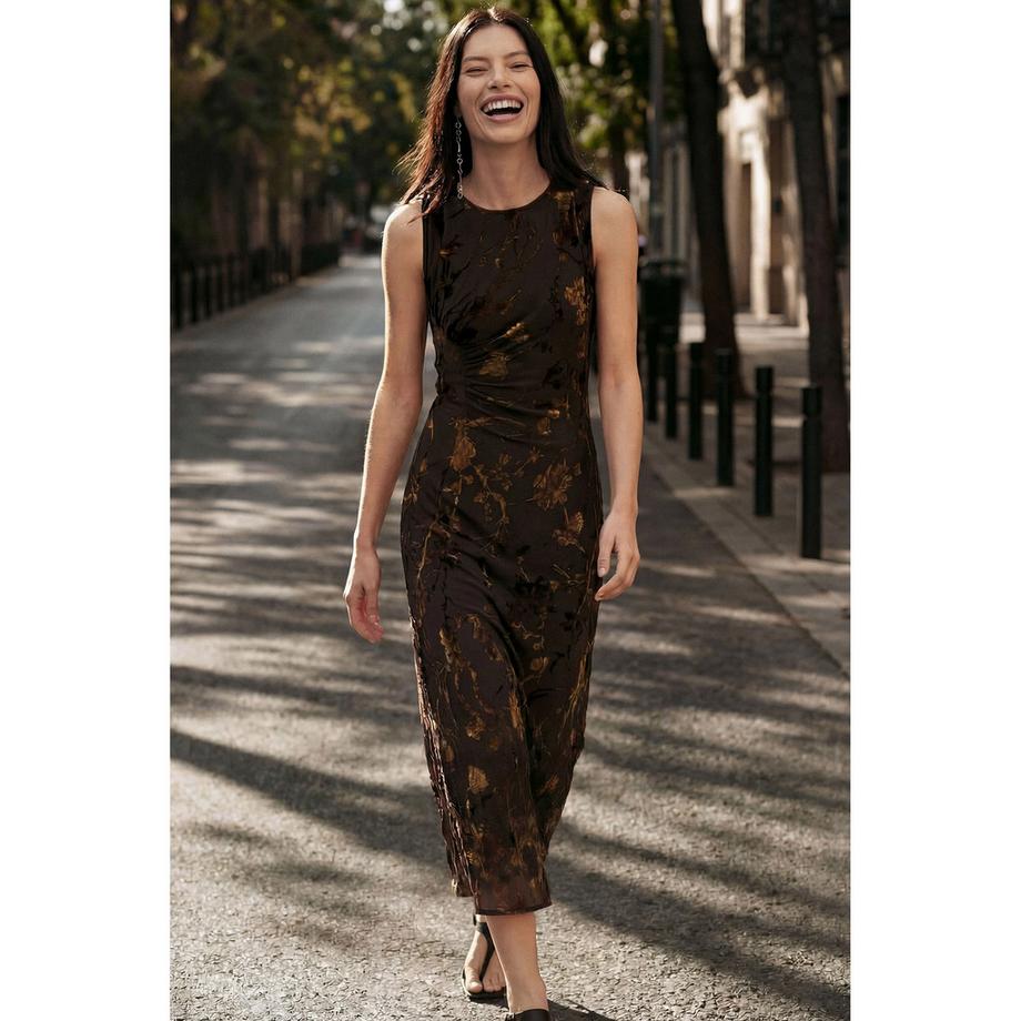 Desigual Ärmelloses geblümtes Midikleid  