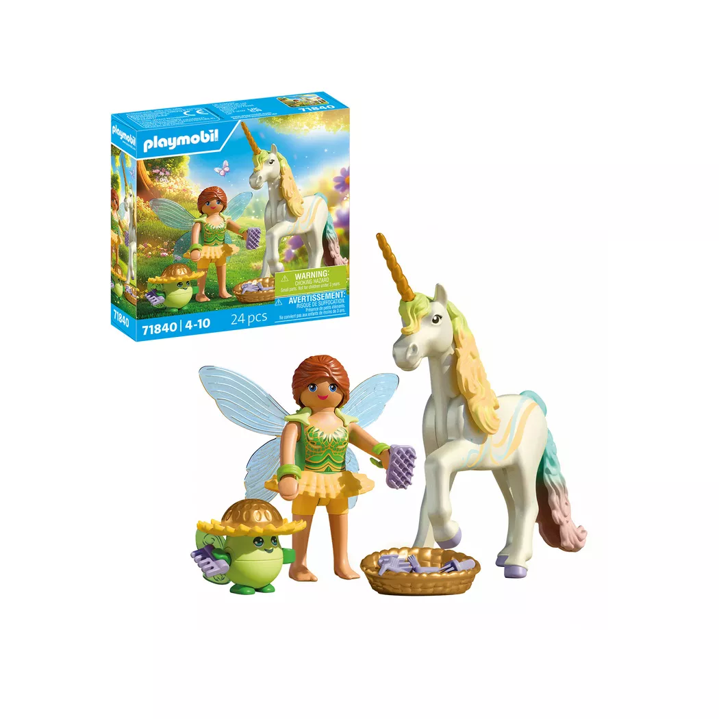 Playmobil - 71840 Sammeleinhorn Regenbogenblume mit Fee, Multicolor