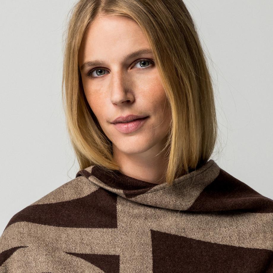 Manor Woman Poncho à Motif Géométrique  
