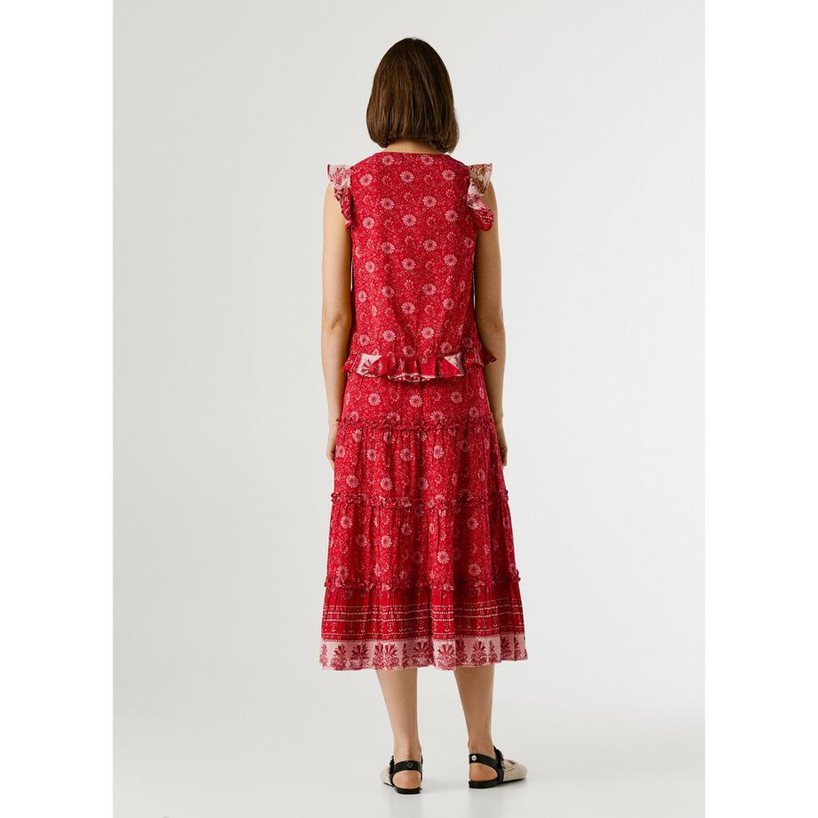 Pepe Jeans London Bluse mit Blumenmuster und Rüschenärmeln  