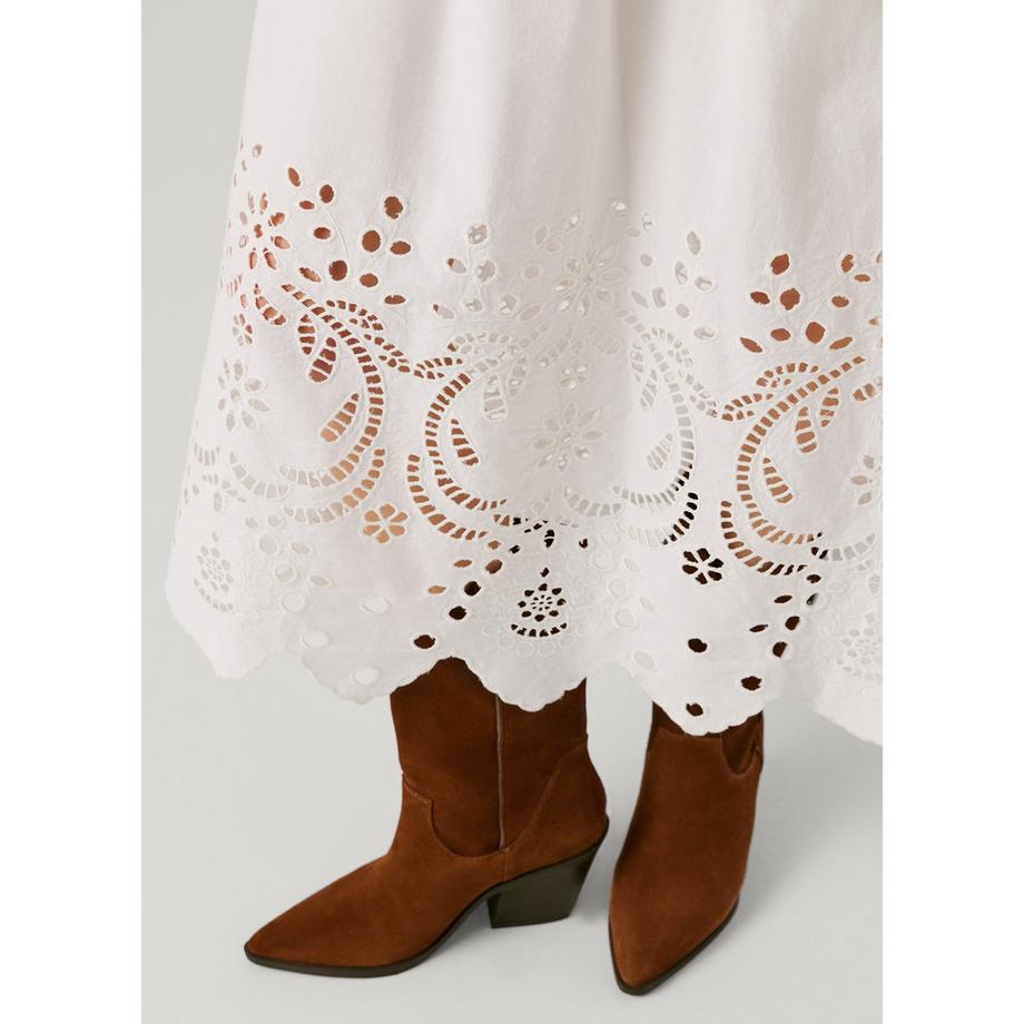 Pepe Jeans London Ärmelloses Maxikleid mit Cut-Out Saum  