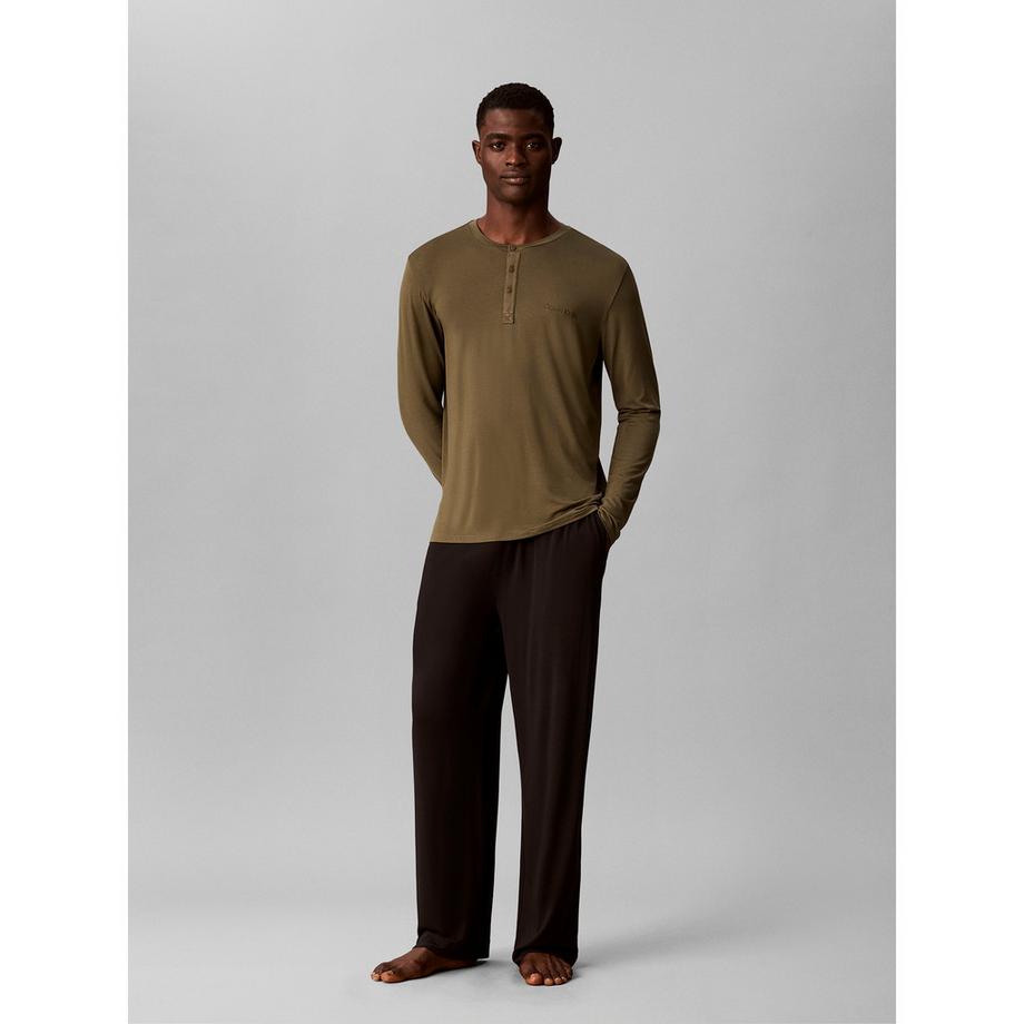 Calvin Klein Ultra Soft Modal Haut de pyjama Henley à manches longues  