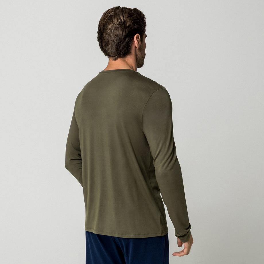 Calvin Klein Ultra Soft Modal Top pigiama Henley a maniche lunghe  