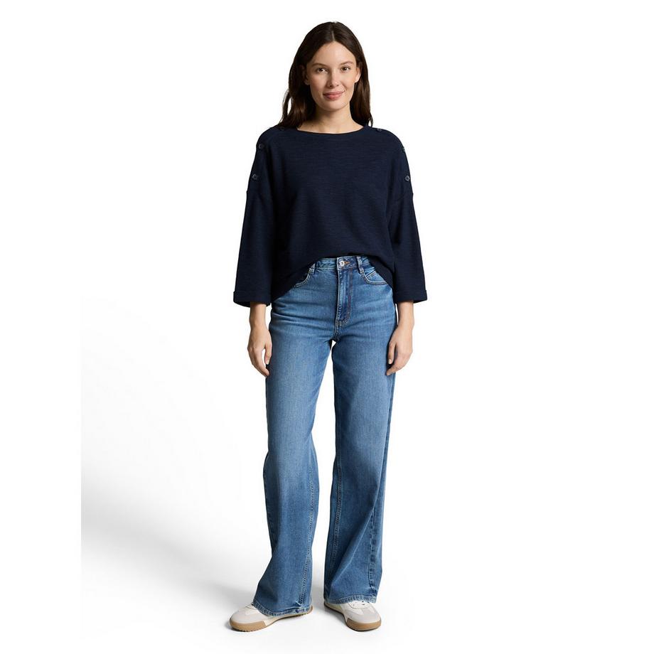 TOM TAILOR T-Shirt avec détails boutonnés  