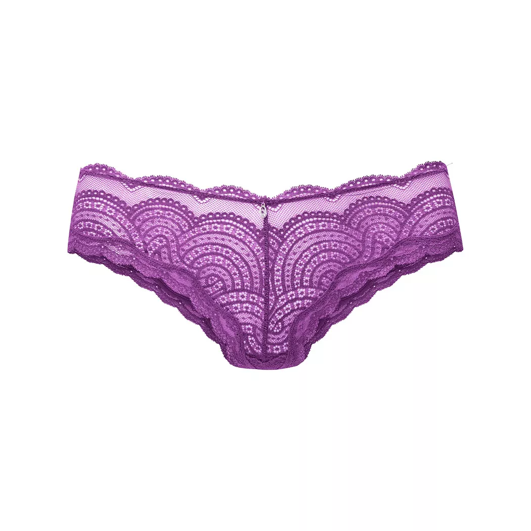 Panty LASCANA "Kira", Damen, Gr. 36/38, lila, Spitze, Obermaterial: 88% Polyamid, 12% Elasthan, Unterhosen Panty, mit edler Schnürung hinten