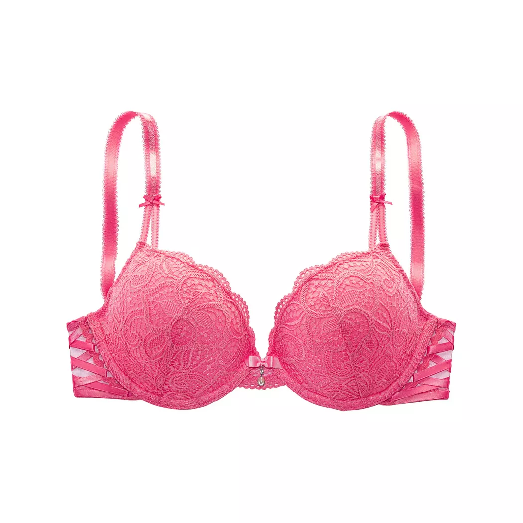 Bügel-BH LASCANA "Fabia", Damen, Gr. 85, Cup C, pink, Spitze, Obermaterial: 95% Polyamid, 5% Elasthan, BHs Bügel-BH, aus Stickereispitze in dezent transparenter Optik, sexy Dessous 3