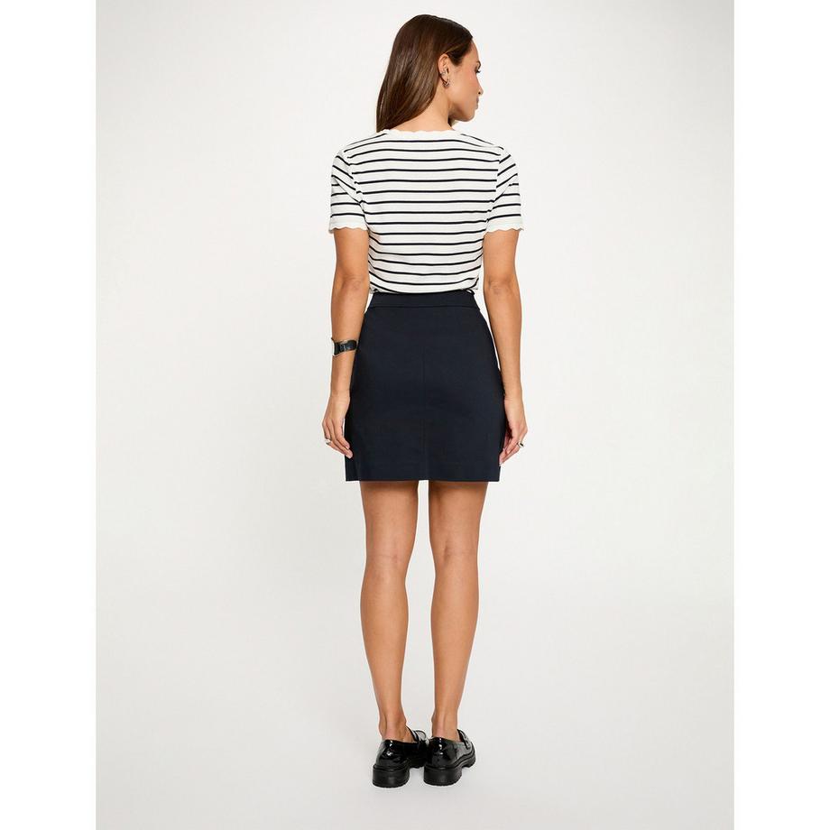 MORGAN T-shirt a maniche corte a righe Regular Fit con bordo smerlato  