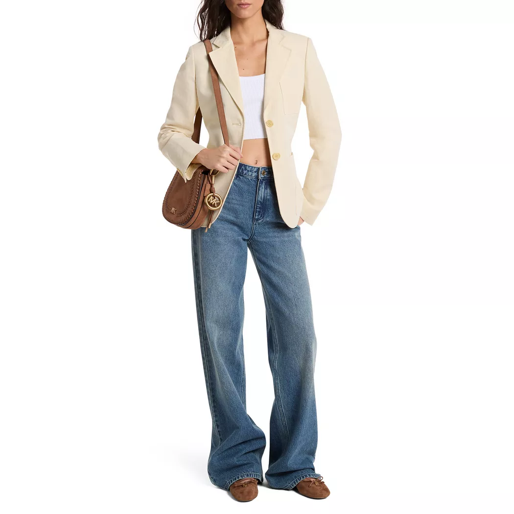 Michael Kors Linen and Cotton Patch Pocket Blazer beige US 2 (XS) female