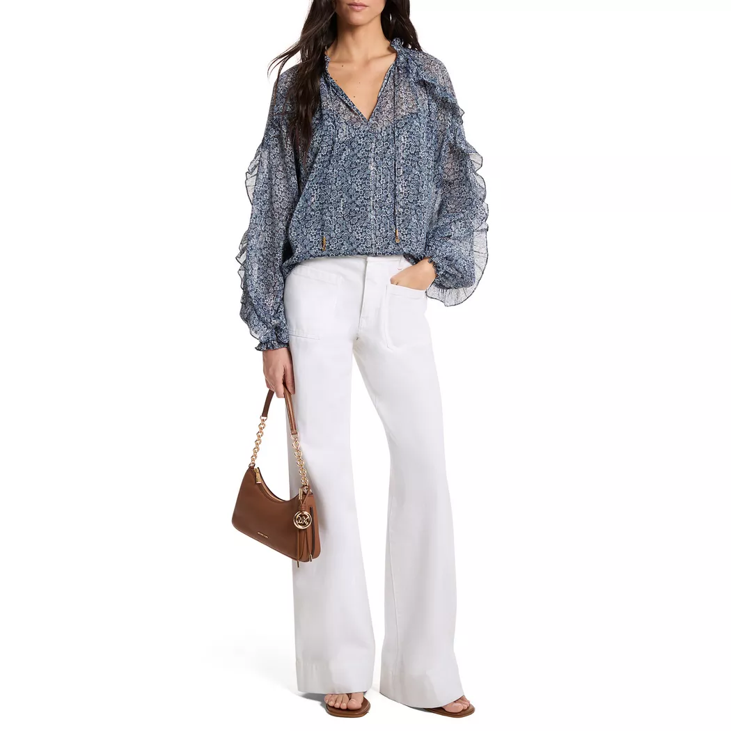 Michael Kors - Bluse, für Damen, Dunkelblau, Größe L