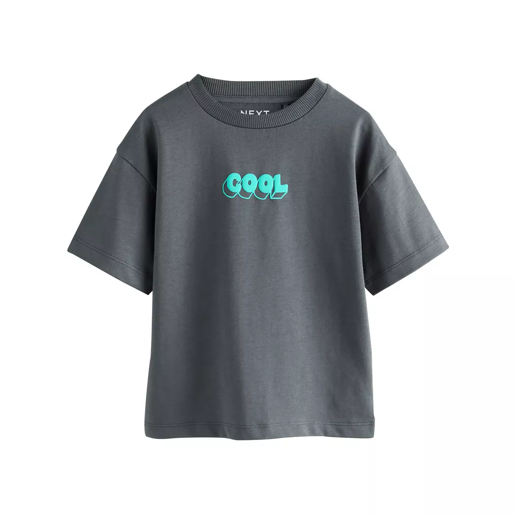 Next - T-Shirt, 4-5A, Charcoal Black