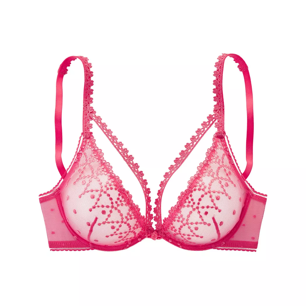 Bügel-BH LASCANA "Fabia", Damen, Gr. 85, Cup C, pink, Spitze, Obermaterial: 95% Polyamid, 5% Elasthan, BHs Bügel-BH, aus Stickereispitze in dezent transparenter Optik, sexy Dessous 2