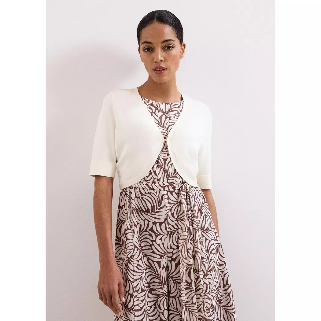 Phase Eight - Bolero, 3/4-Arm, für Damen, Elfenbein, Größe L