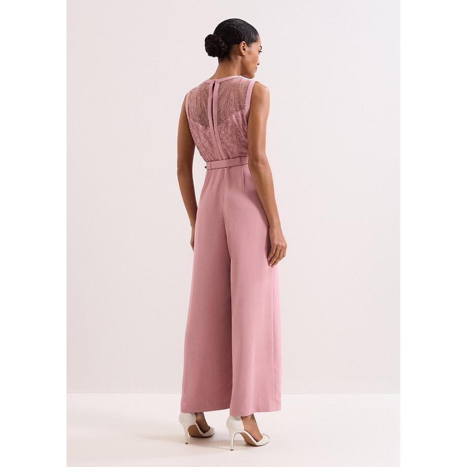 Phase Eight Tuta senza maniche con corpetto in pizzo e cintura  