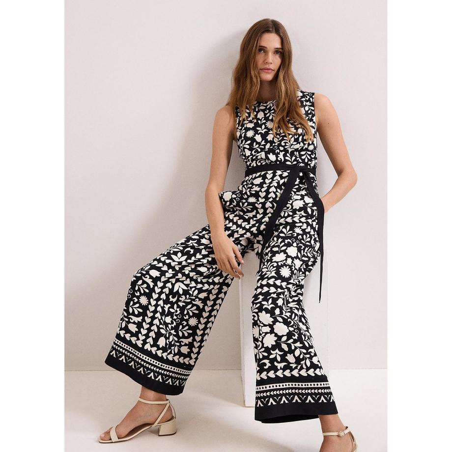 Phase Eight Combinaison imprimé floral avec ceinture  