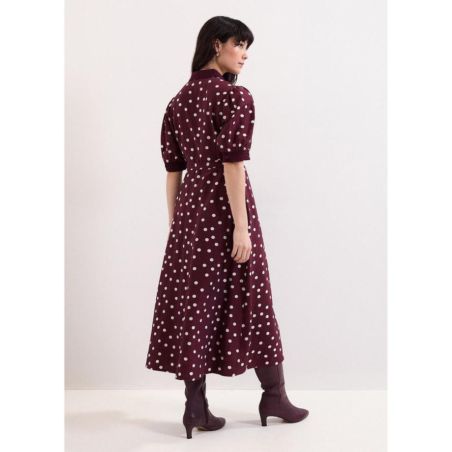 Phase Eight Abito Camicia Midi a Pois  