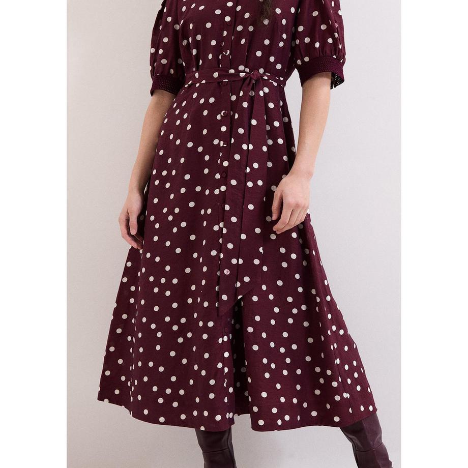 Phase Eight Abito Camicia Midi a Pois  