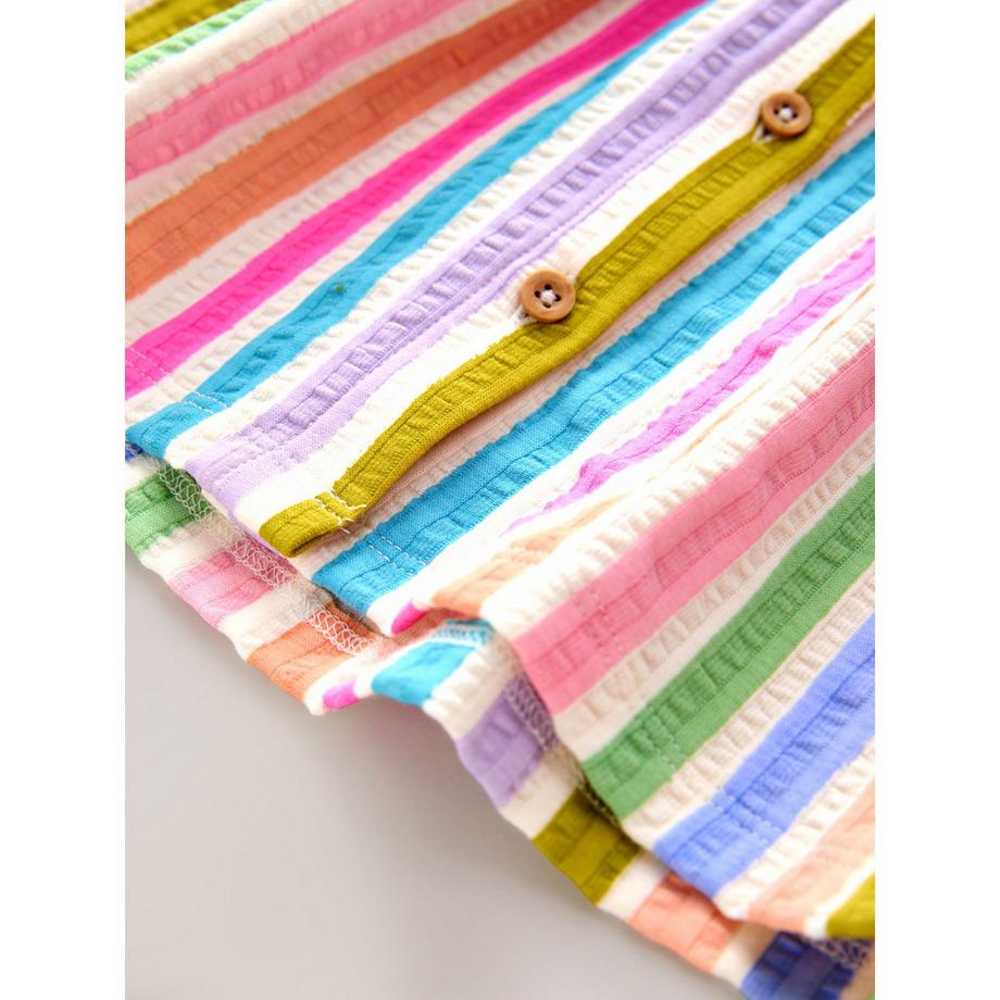 Next Robe Rayures Arc-en-ciel Col Festonné  