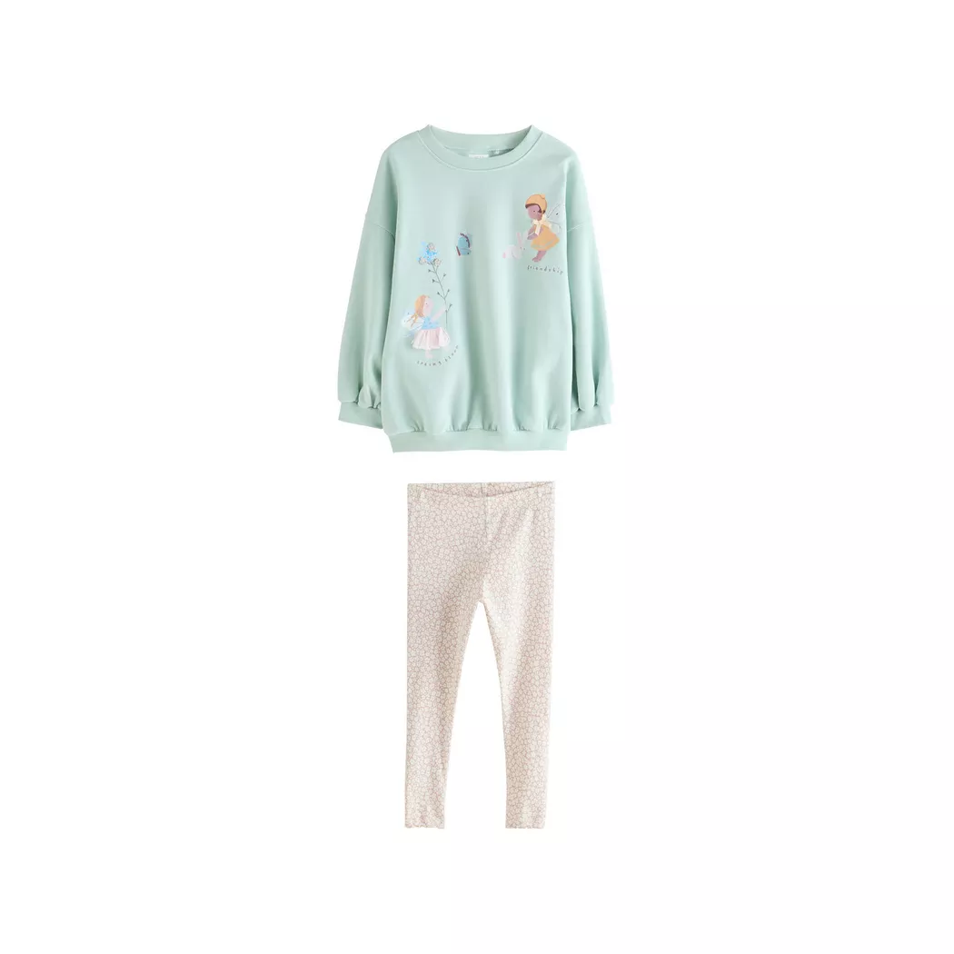 Next - Set: Sweatshirt & Leggings, 2-3A, Hellblau