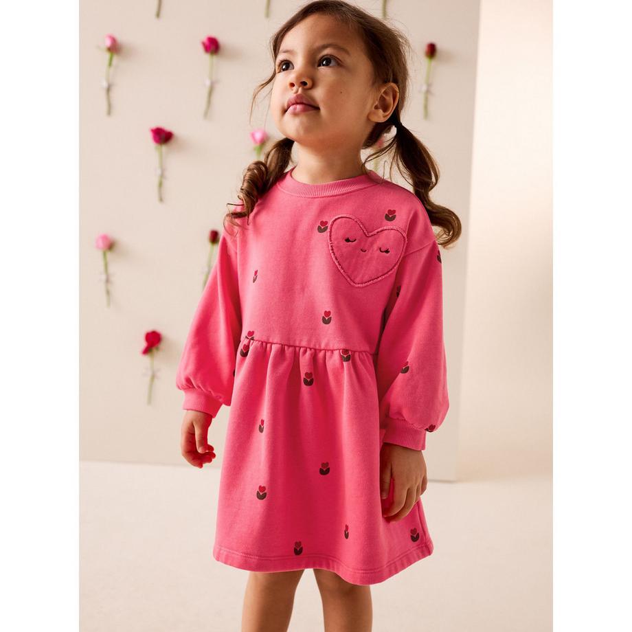 Next Robe manches longues imprimé coeurs  