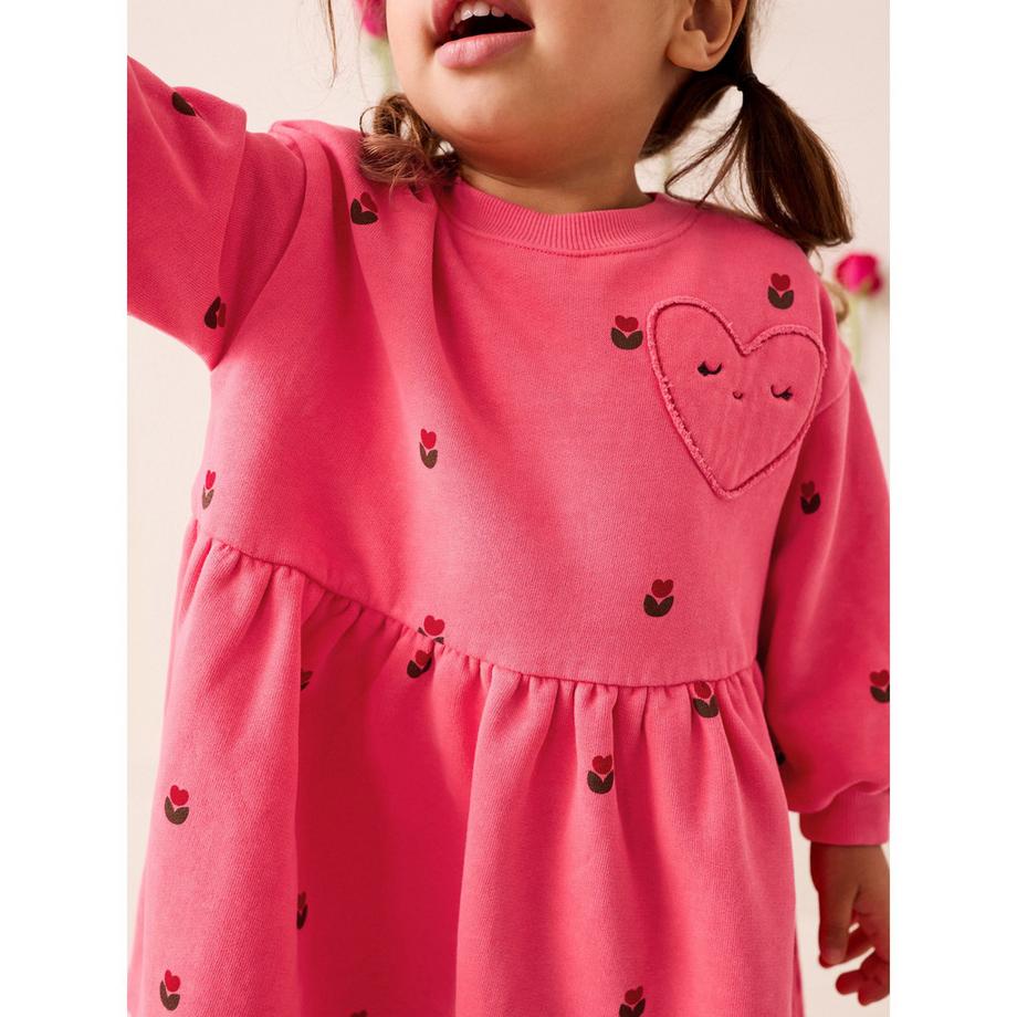 Next Robe manches longues imprimé coeurs  