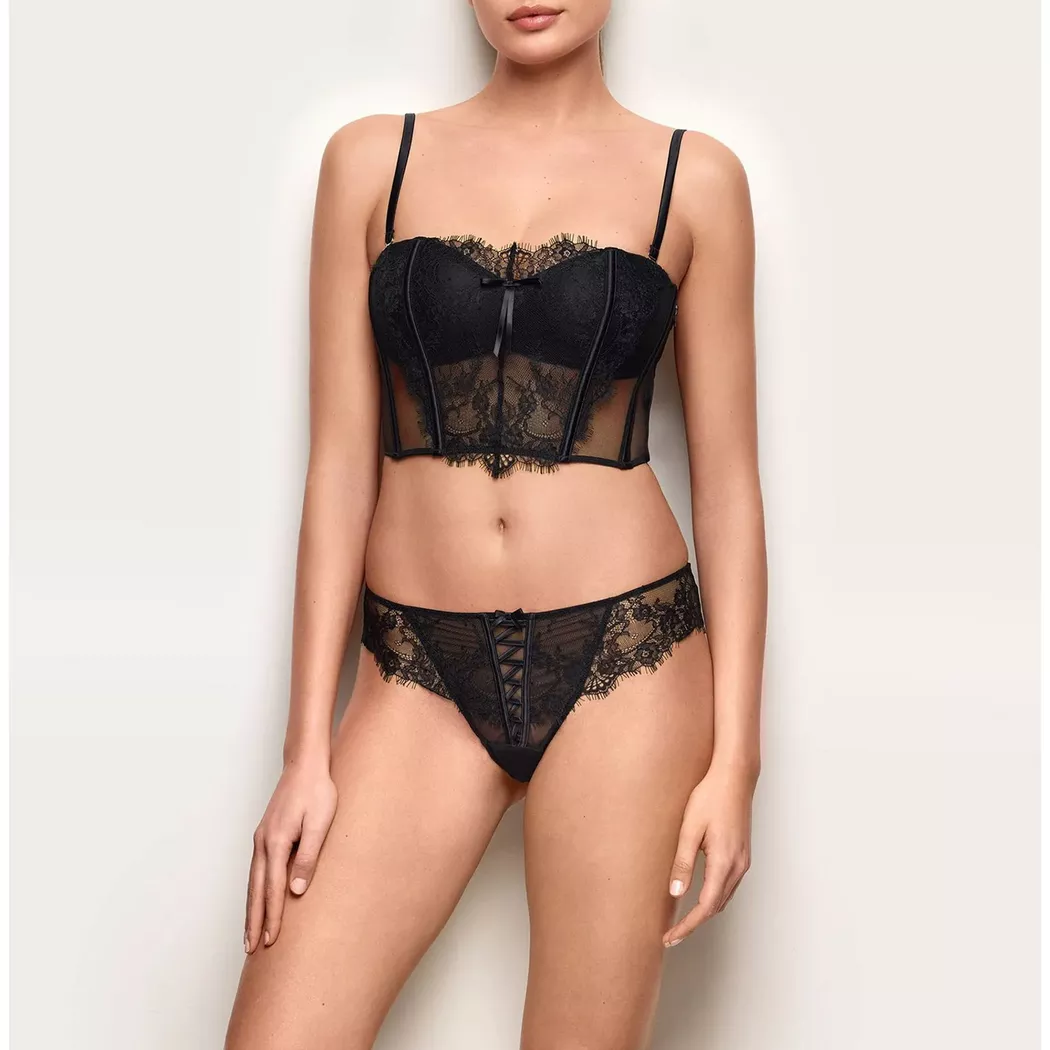 Yamamay - String, für Damen, Black, Größe 38