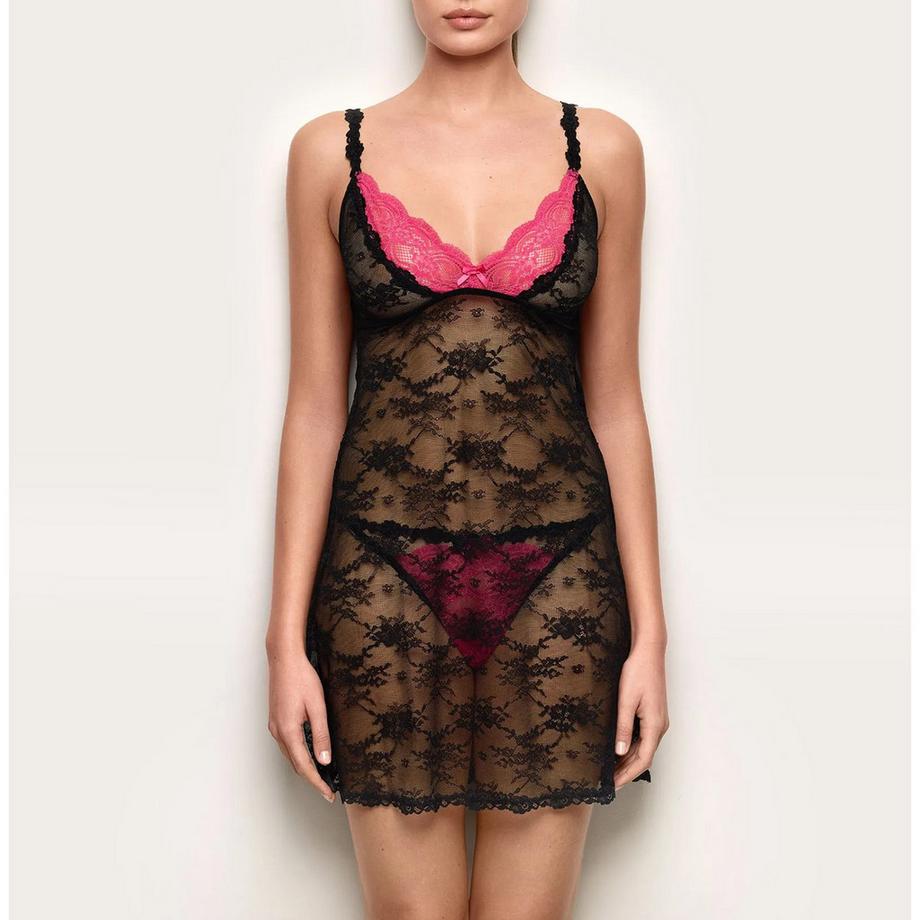 Yamamay Chemise en dentelle avec soutien-gorge contrastant  