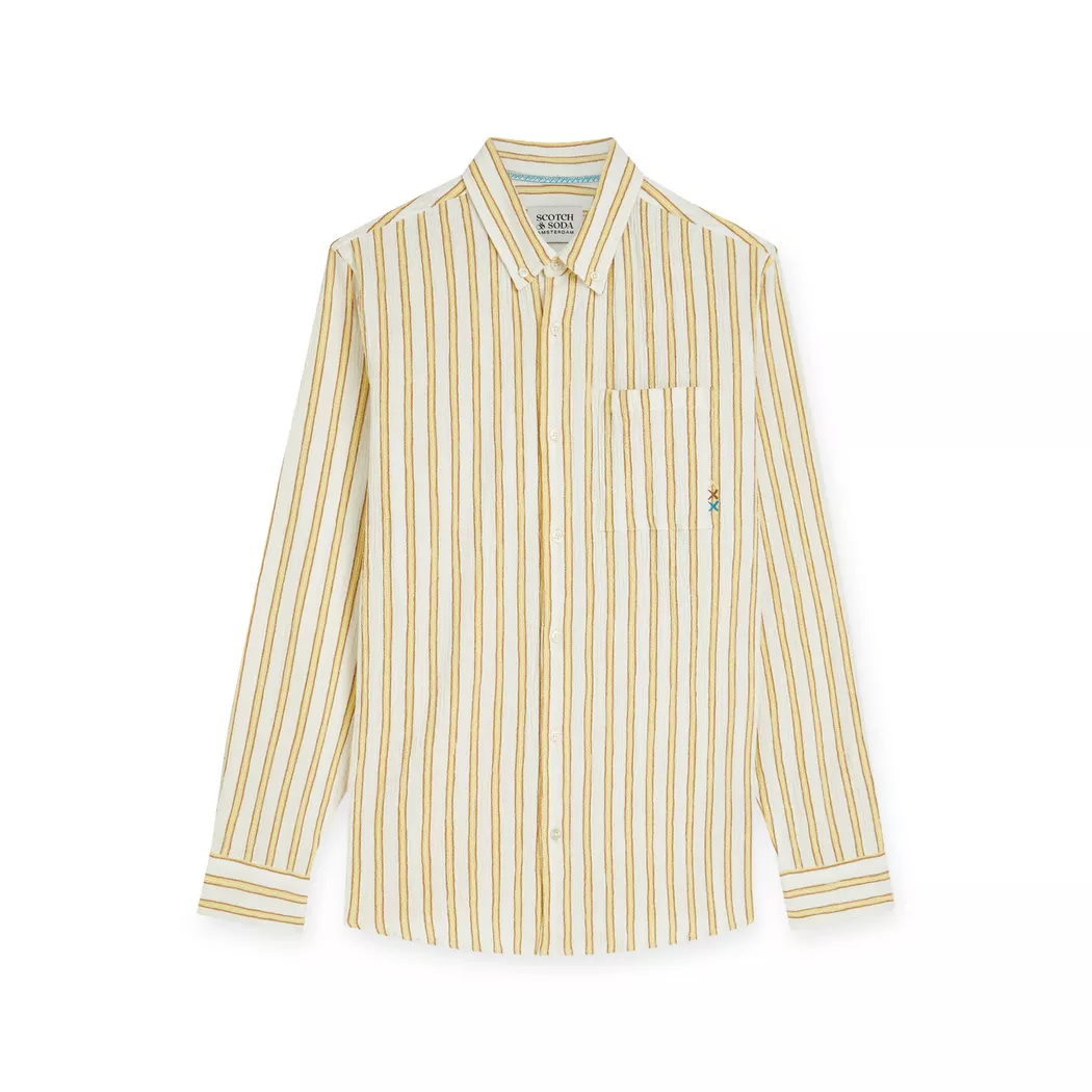 Scotch & Soda Chemise à Manches Longues 182214 Regular Fit Raffia Stripe XL Homme