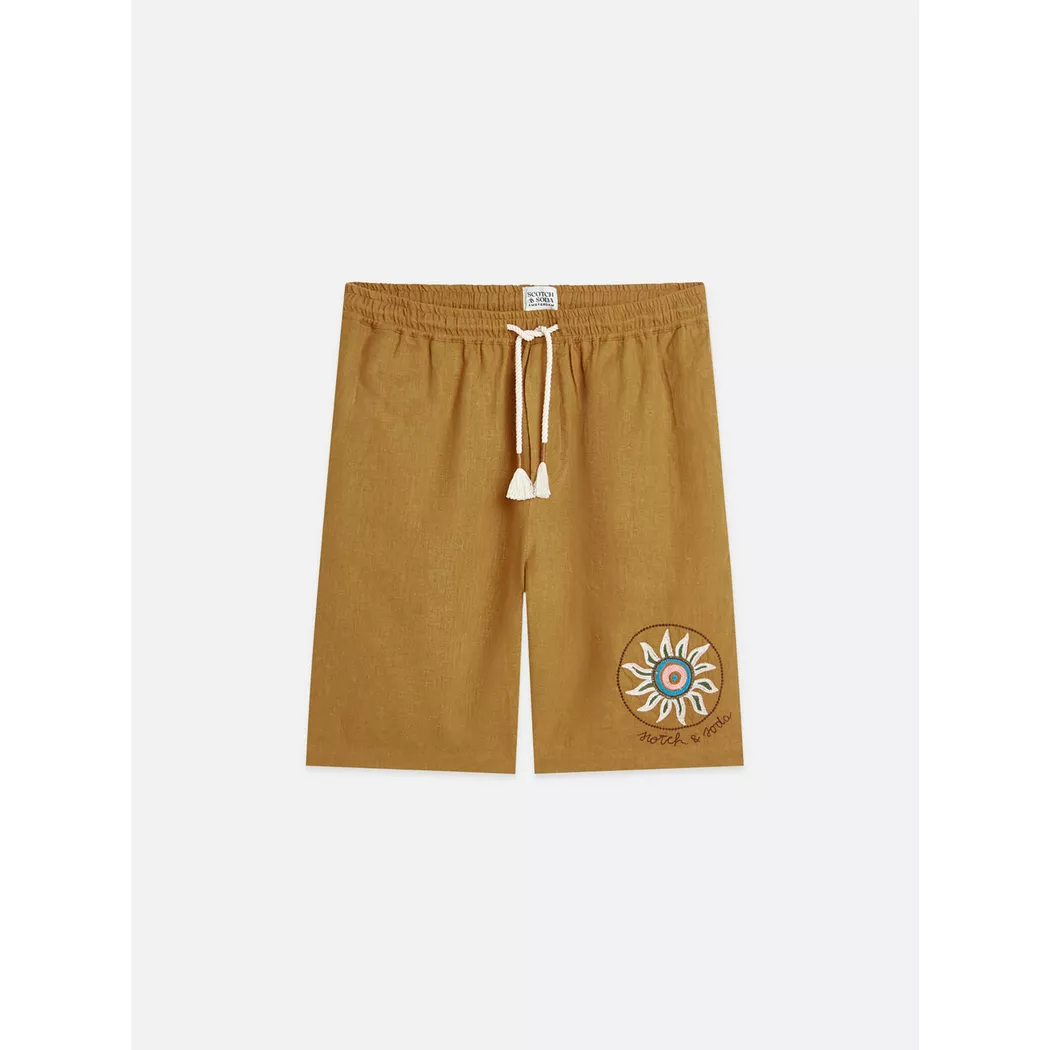 Scotch & Soda Short 182183 Linen Wide Leg Cathay Spice S Homme