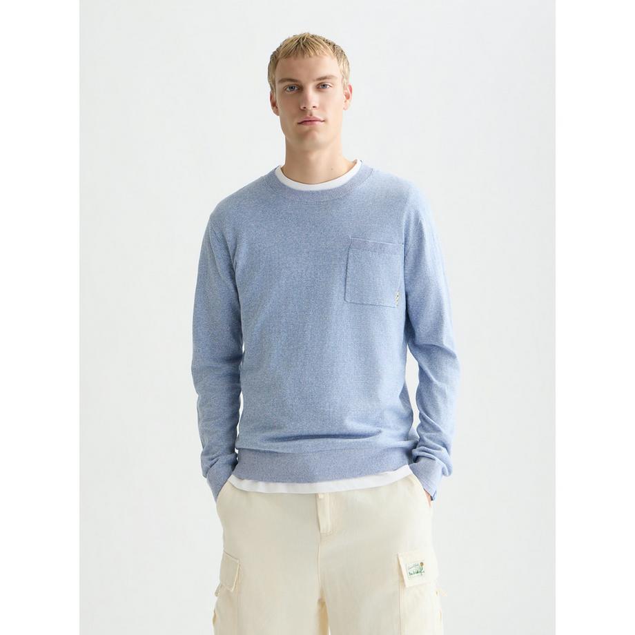 Scotch & Soda Maglione girocollo mélange con taschino sul petto  