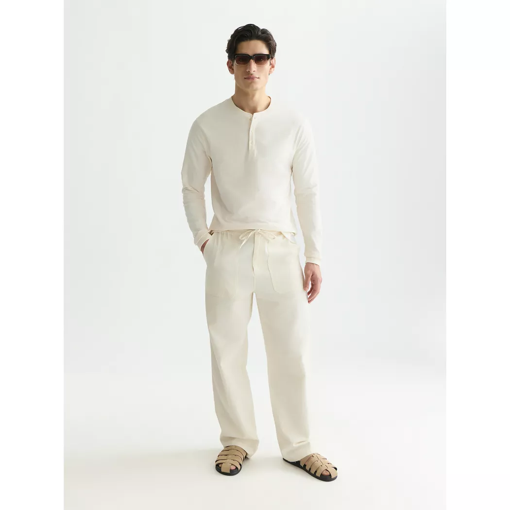 Scotch & Soda T-shirt à Manches Longues Henley Slub Eggnog S Homme