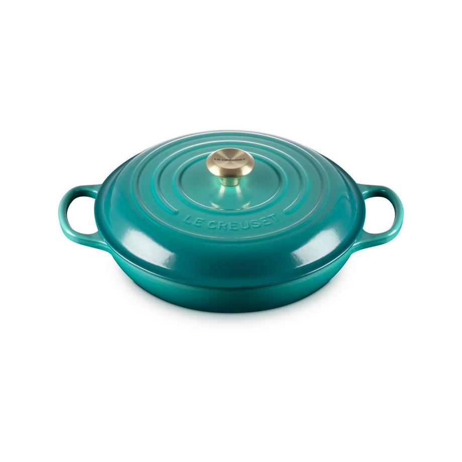 LE CREUSET Cocotte basse Signature, Bleu Riviera 
