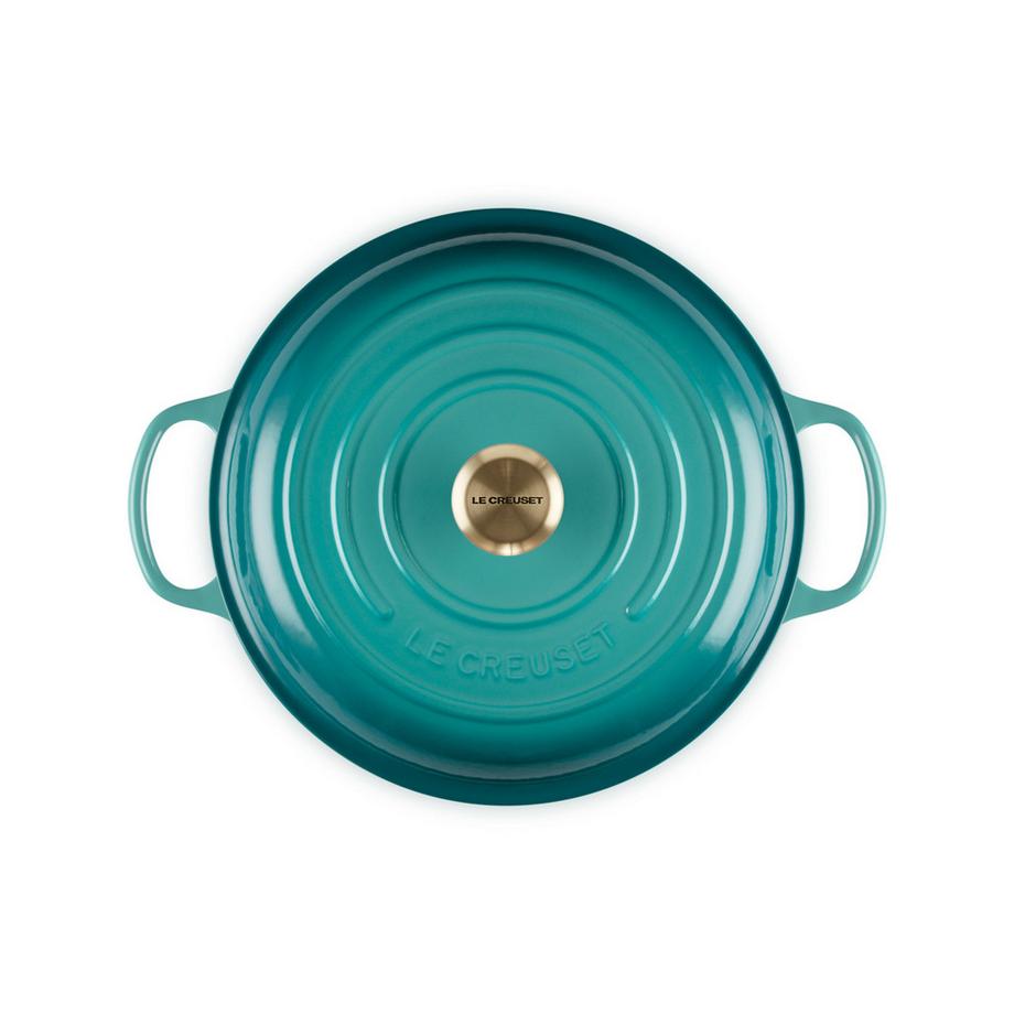 LE CREUSET Cocotte basse Signature, Bleu Riviera 