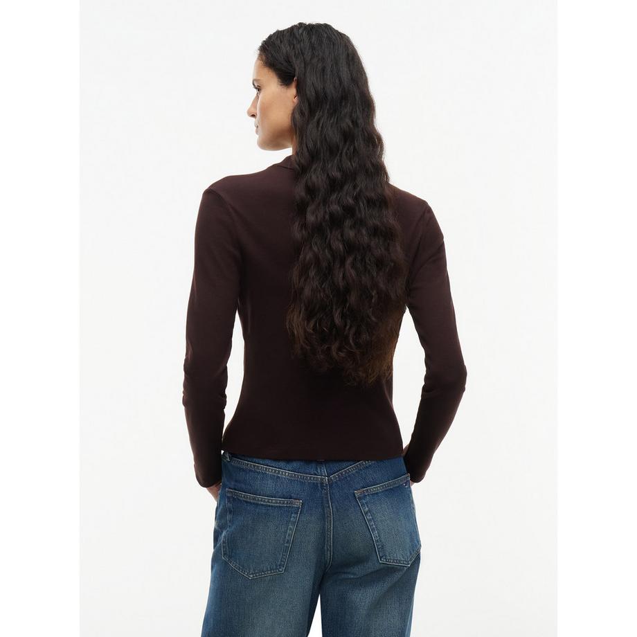 TOMMY HILFIGER Langarm T-Shirt mit Stehkragen  