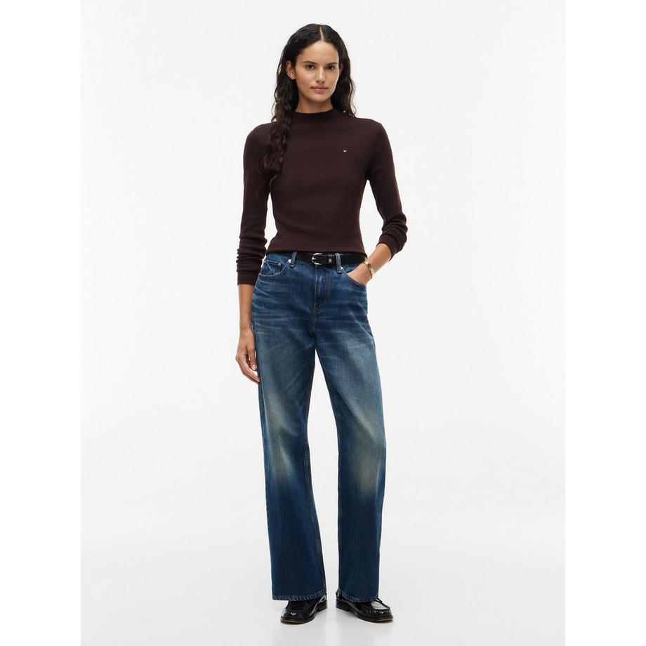 TOMMY HILFIGER Langarm T-Shirt mit Stehkragen  