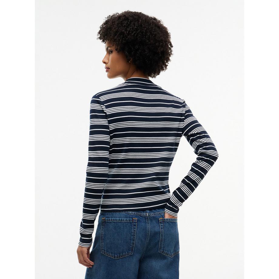 TOMMY HILFIGER Langarm T-Shirt mit Stehkragen  