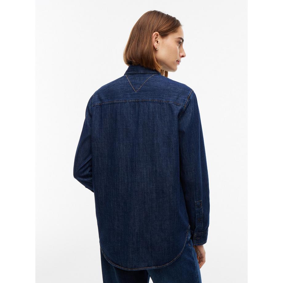 TOMMY HILFIGER Denim Bluse mit besticktem Logo  
