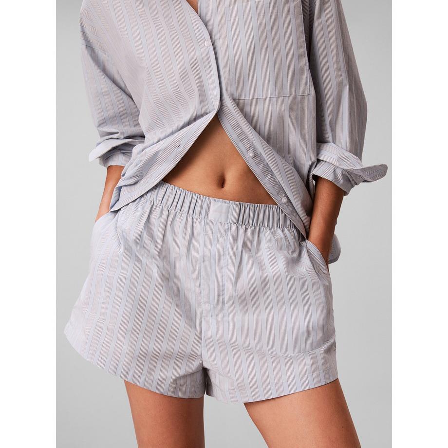 Calvin Klein Cotton Poplin Maglia del pigiama a righe con chiusura a bottoni  